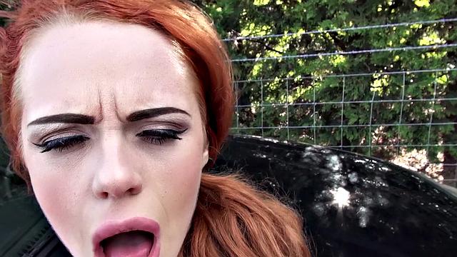 A British Redhead suck and jerk off her nipples