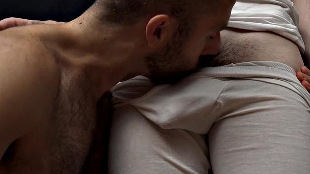 Dickblowing stepson barebacked by otter behind