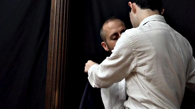 Dickblowing stepson barebacked by otter behind