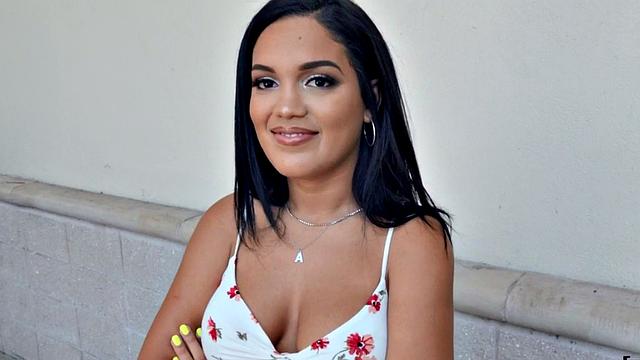 Watch this busty brunette get pounded in POV casting sex with big booty babe