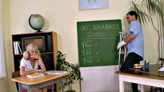 Schoolgirl fucks her tutor in fetish scene