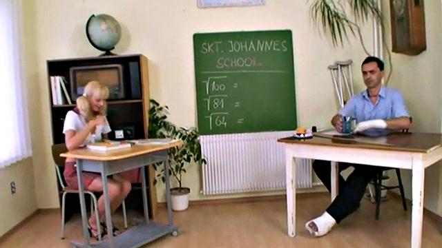 Schoolgirl fucks her tutor in fetish scene