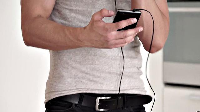 Handsome masked amateur stud masturbates and cums