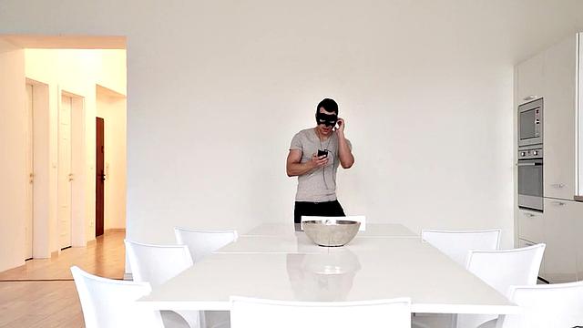 Handsome masked amateur stud masturbates and cums