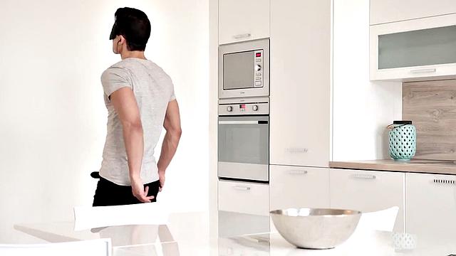 Handsome masked amateur stud masturbates and cums