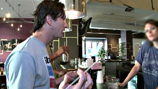 Picked up Ebony thug fucked by white top in cafe