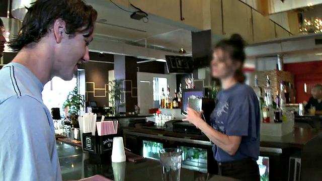 Picked up Ebony thug fucked by white top in cafe