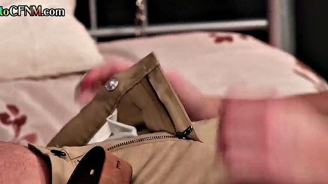 CFNM classy British dominas give group bondage and HJ