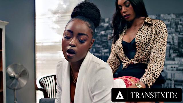TRANSFIXED - Horny Leilani Li SNEAKS Big Cock Inside Boss Destiny Mira's Pussy! OFFICE CREAMPIE