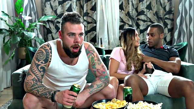 Petite Asian got pussy licked after watching movie