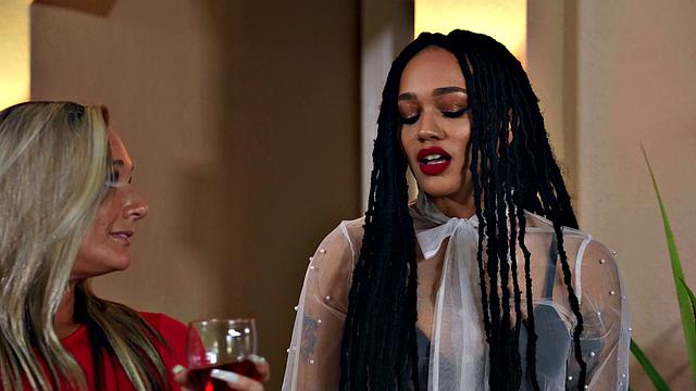 Blonde with tattoos and dreadlocks takes a deepthroat and cowgirl ride while waiting for a guy to cum