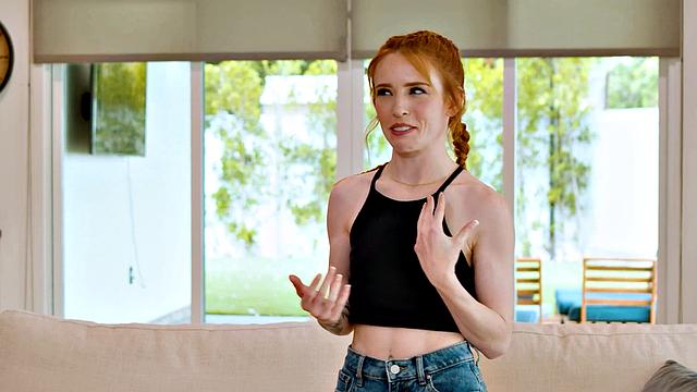 ALL GIRL MASSAGE - Sexy Redhead Madi Collins Asks Her BFF For A Massage And Gets Fucked In