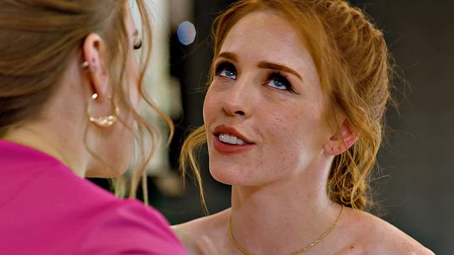 ALL GIRL MASSAGE - Sexy Redhead Madi Collins Asks Her BFF For A Massage And Gets Fucked In