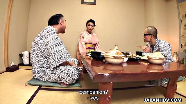 Gorgeous lady amusing two very horny guys