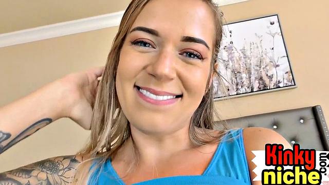 Pierced babe rimjob and riding her lovers cock