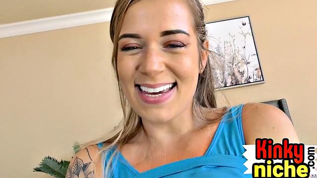 Pierced babe rimjob and riding her lovers cock