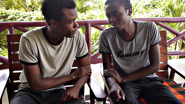 Curious African pleasuring themselves