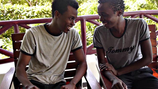 Curious African pleasuring themselves