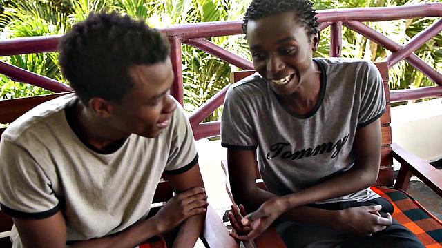 Curious African pleasuring themselves