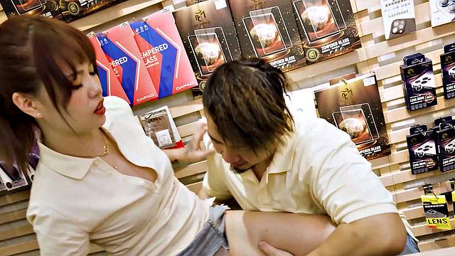 Cute shop worker Bad gets caught masturbating at work