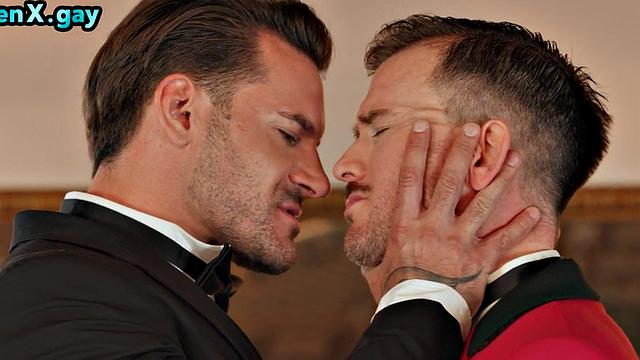 Nasty gay hunk fucks perverted stud in anal hole