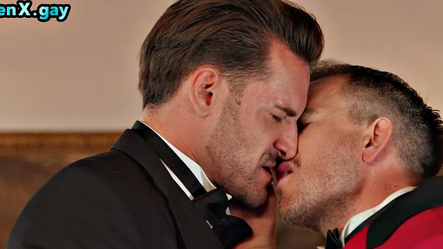 Nasty gay hunk fucks perverted stud in anal hole