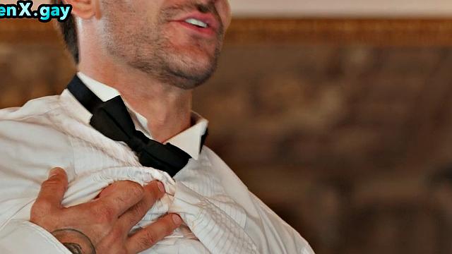 Nasty gay hunk fucks perverted stud in anal hole