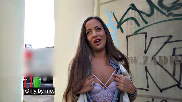 Public blonde drilled by stiff dick in wet pussy