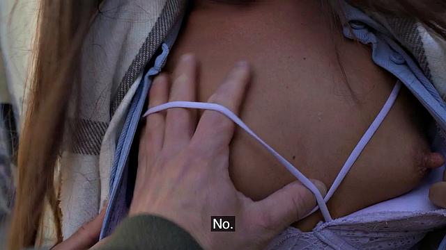 Public blonde drilled by stiff dick in wet pussy