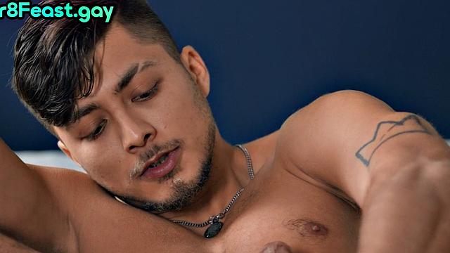 Straight inked jock fucks gay stud in kitchen before fucking