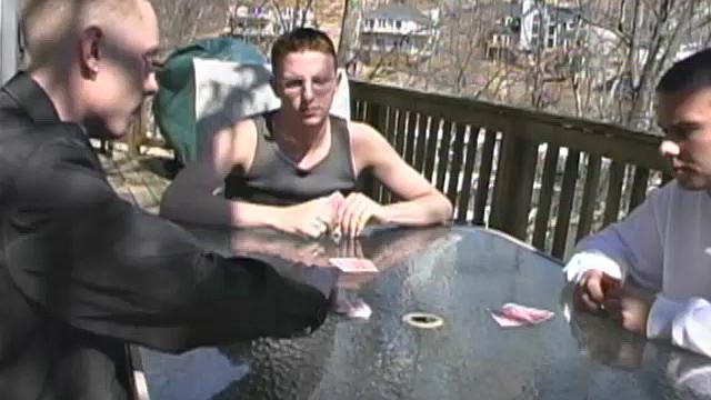 The scene opens with Tristan and Casper playing strip poker with Seth Reece and Derrick Windsor.