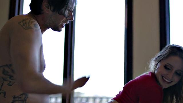 Lusty stepdaughter banged by stepdad