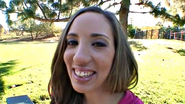 Ball sucking teen babe goes down on dick