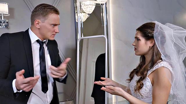 VIP4K. Bride can't resist and seduces to fuck before wedding