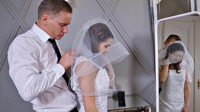 VIP4K. Bride can't resist and seduces to fuck before wedding