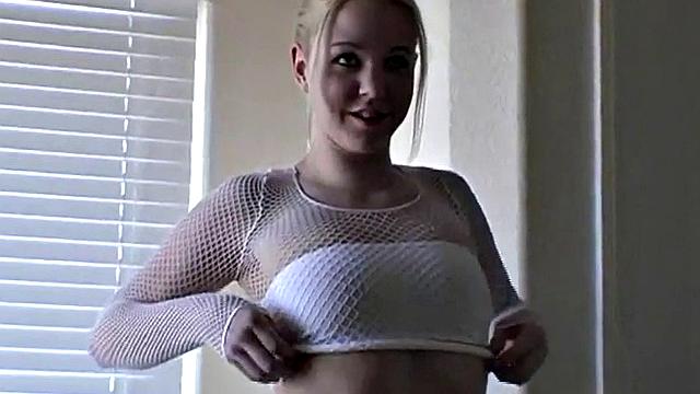 Christine does striptease in POV solo scene