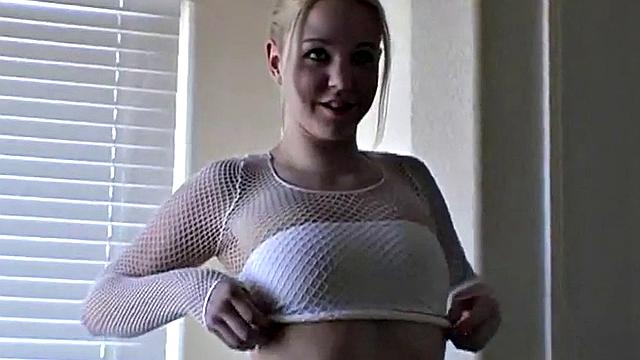 Christine does striptease in POV solo scene