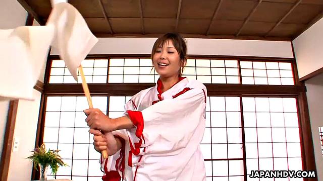 Servant Yuuno Hoshi in gets in group sex