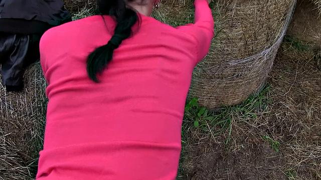 Roll in Hay with Hot Brunette