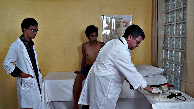 Gagging Asian doctor seduces twink nympho patient