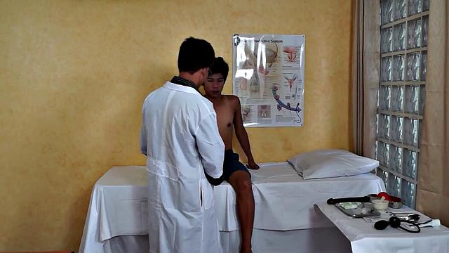 Gagging Asian doctor seduces twink nympho patient