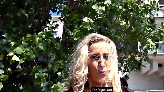 Public German amateur MILF fucked outdoors in POV style