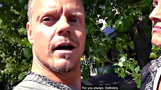 Public German amateur MILF fucked outdoors in POV style