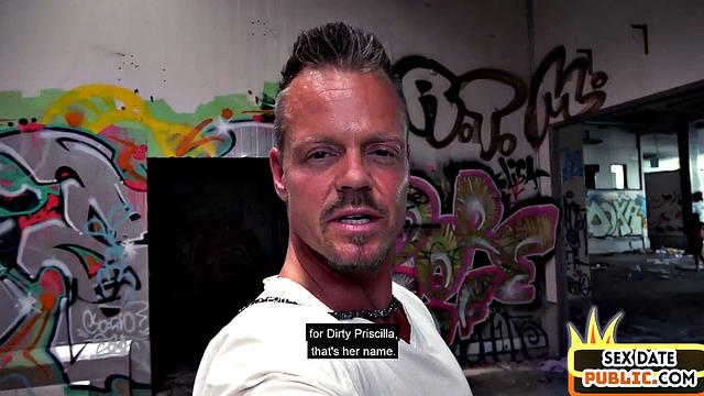 Public MILF fucked by sex date in abandoned building