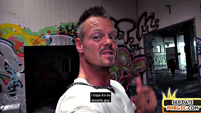 Public MILF fucked by sex date in abandoned building