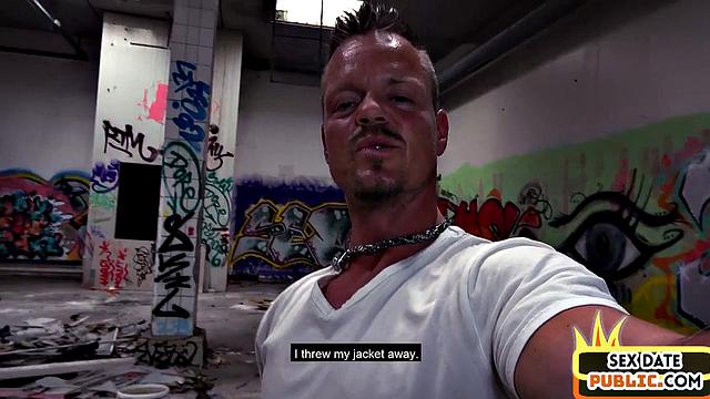 Public MILF fucked by sex date in abandoned building