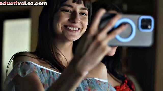 Stunning lez enjoys nympho BFF while kissing