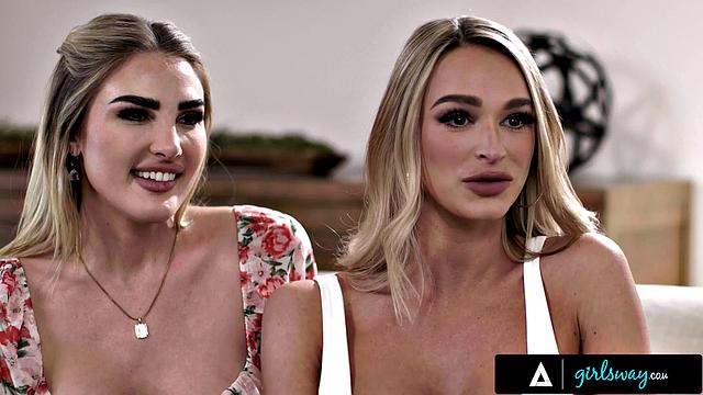 GIRLSWAY - Double Date Gets Awkward When Kenna James Meets Girlfriend's Ex Emma Hix! HOT FOURSOME