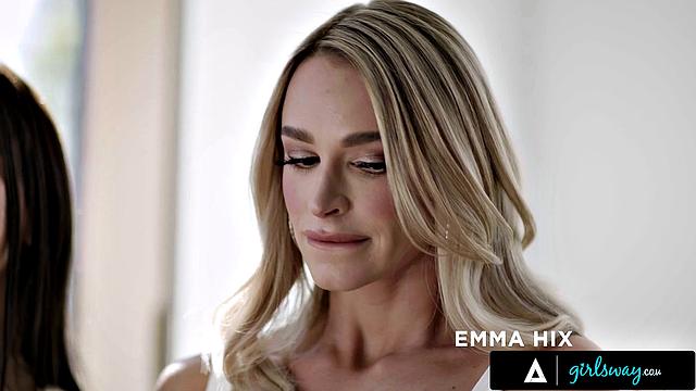 GIRLSWAY - Double Date Gets Awkward When Kenna James Meets Girlfriend's Ex Emma Hix! HOT FOURSOME
