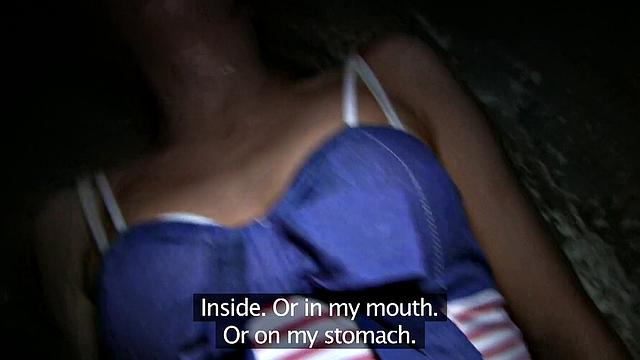 Blonde women gets fucked outside next to the road